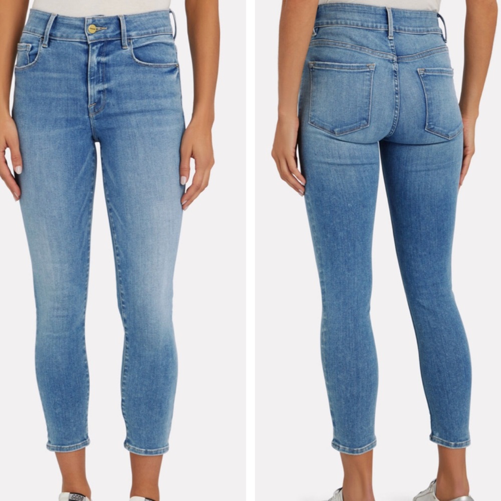 FRAME DENIM NWT LE ONE SKINNY BLUE JEANS CASPIO MID-RISE SKINNY FIT